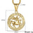 Luxury Gold Men and  Women Zodiac Medalon Necklace Symbol Cool Jewelry Gift