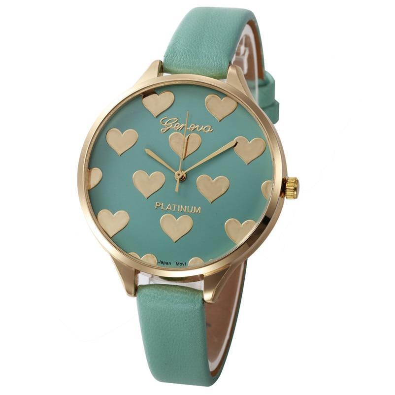 Elegant Luxury Women Wacth With Heart Pattern Women Watches PU Leather Quartz Watch Ladies Watch For Women Ladies and Girls