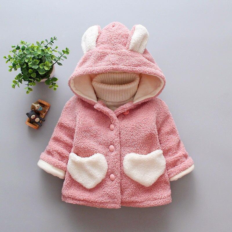 Baby Girls Winter Coats Newborn Baby Thick Velvet Outerwear For  Toddler Hoodies For Girls With Heart Print Design For Girls And Babies