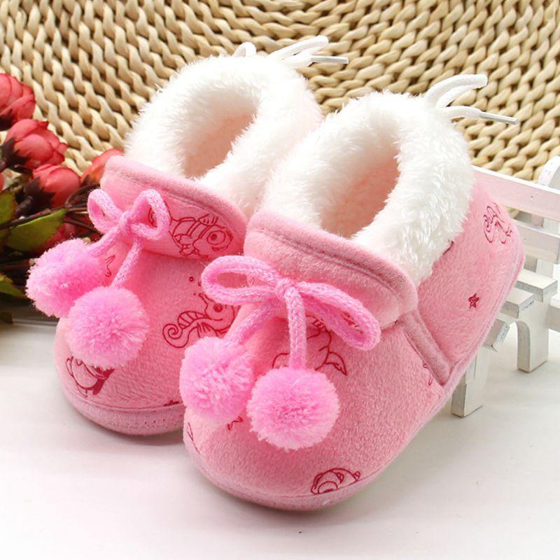 Unisex Winter Sweet Newborn Soft Baby Girls Princess Boots First Walkers Soft Infant Toddler Kids Girl Footwear Shoes