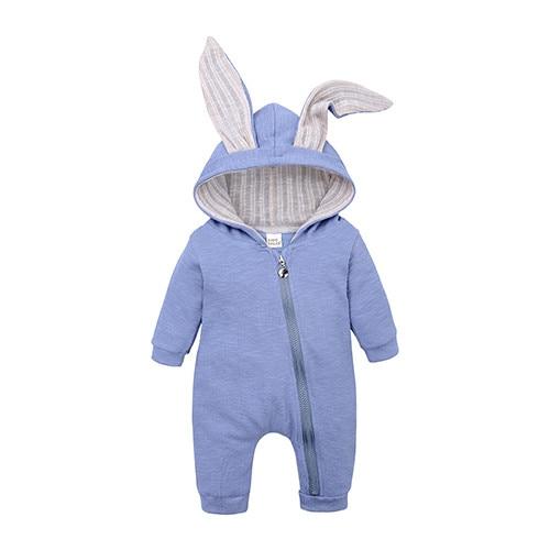 Winter Baby Rompers Newborn Boys Girls Clothes Rabbit Ear Hooded Jumpsuit infant In Luxury Rabbit Design