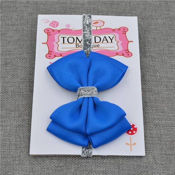 Luxury New Baby Hair Bow Flower Headband Silver Ribbon Hair Band Handmade Hair Accessories Bow for Children