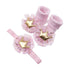 Luxury Modern Big Stretch Hair Band Crown Flower Slip Soft Cotton Socks Two-Piece Kids Children's Headwear For Girls