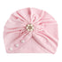 Luxury Learl Turban  for Baby Girls Bohemia Hat with Pearls Photography Props Newborn Turban Hats Kids Beanie Baby Cap