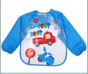 Waterproof Long Sleeve Girl Bibs Kids Burp Cloth Feeding Bib with Pocket Bib For Kids