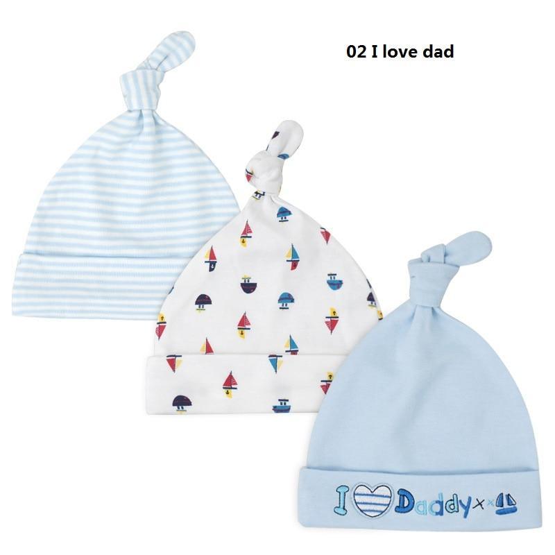 Printed Baby Hats & Caps For Newborn Baby Accessories In Elegant Modern Design Set Of 3PCS For Baby Kids