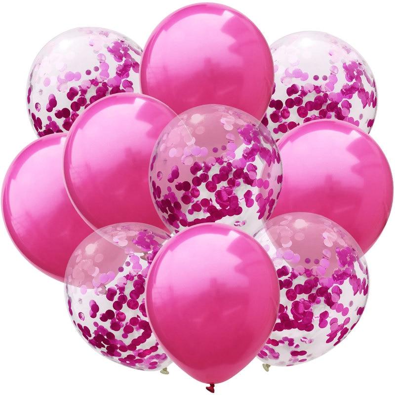 20pcs 12inch Latex Balloons And Colored Confetti Birthday Party Decorations Mix Rose Wedding Anniversary Kids Gift Helium Ballons In Luxury Modern Design