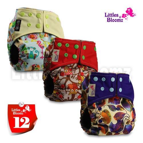 Modern Luxury Printed Washable Real Cloth Pocket Nappy,3 nappies/diapers Set For Girls and Boys Baby In Elegant Style