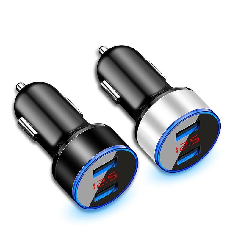 3.1A Dual USB Car Charger With LED Display Universal Mobile Phone Car-Charger Useful Gadgets For Drivers