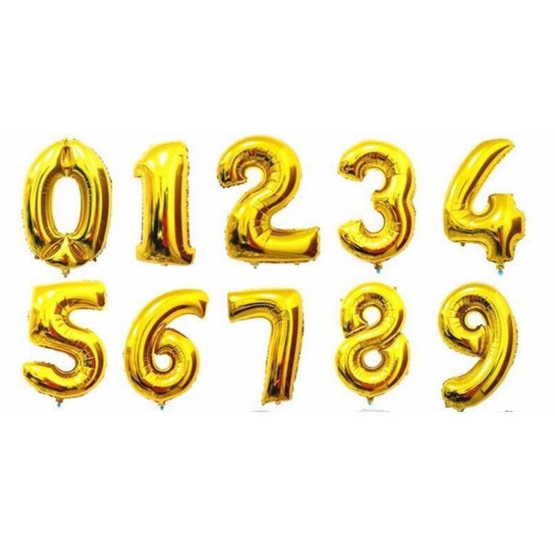 Big 32 Inch Number Foil Balloons Gold Silver Blue Digital Globos For Wedding Birthday Party Decoration In NEW Luxury Style