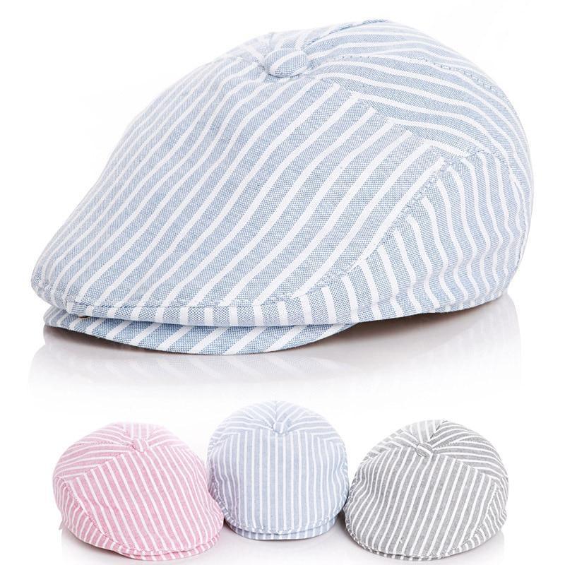 Baby Children Stripe Classic Style Fashion Berets Peaked Baseball Caps for Baby Boys