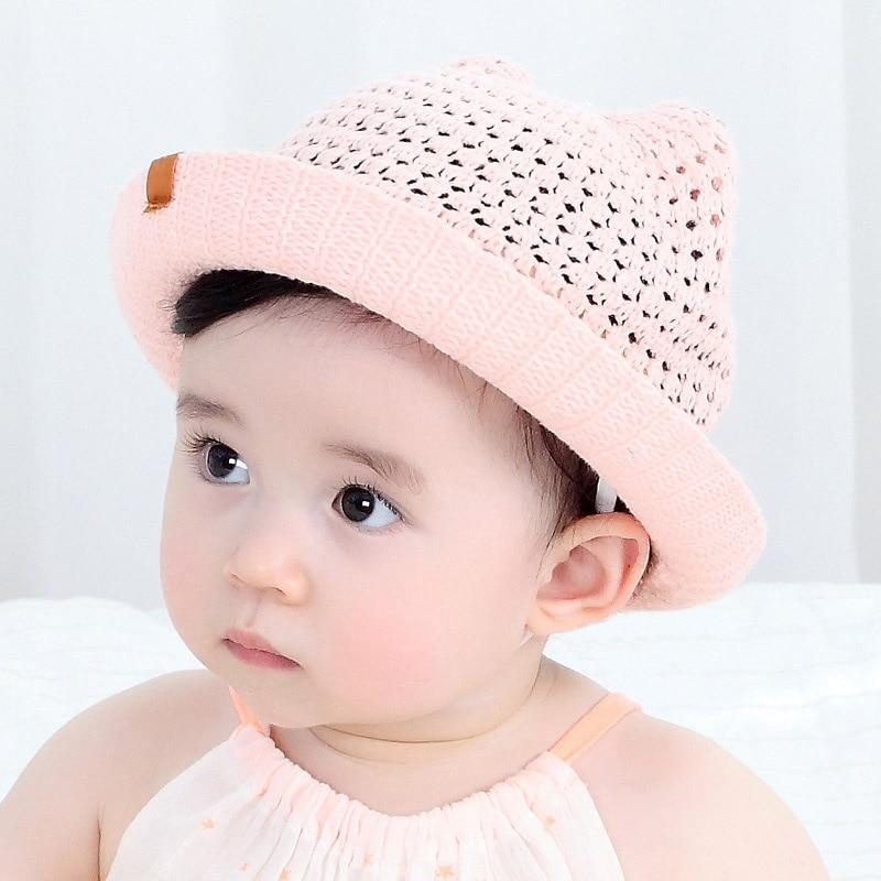 Modern Handmade Baby Hats For Children Bucket Cap Kids Toddler Sun Hat Hollow Mesh Caps Casual Beach Caps For Kids