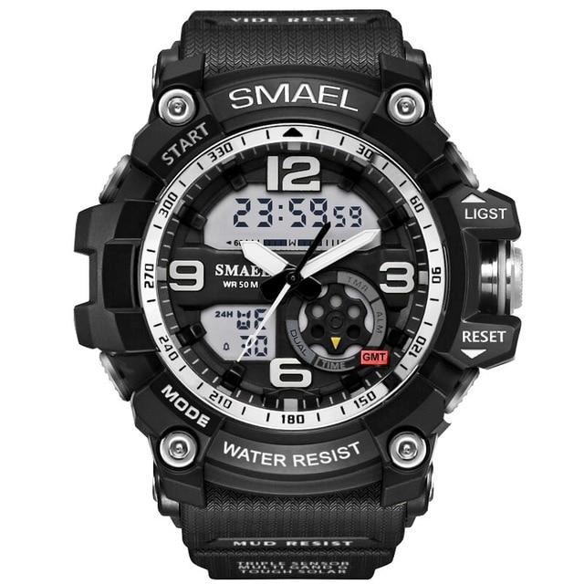 NEW Sport Analog-Digital Watch For Men and Woman  Waterresistant 50M Professional Waterproof Quartz Large Dial Military Wristwatches  With Night Mode