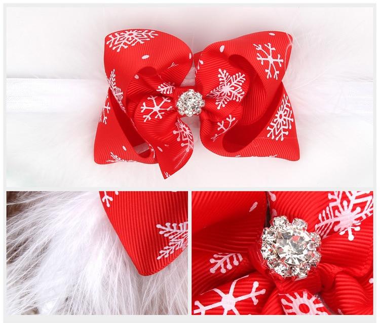 Christmas Baby Girl Headband Hair Accessories Cloth Tie Newborn Headwear Ribbon Bow For Girls