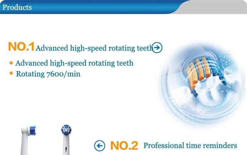 Sonic Electric Toothbrush Rotating Electronic  Oral Hygiene Dental Teeth Brush Head Remove Plaque Teethbrush For Woman and Men