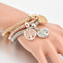 Shiny Elegant New Fashion Modern Luxury Heart Bracelet And Bangles Popcorn Chain Set Friendship Bracelets for Girls