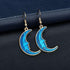 New Modern Fashion Blue Space Universe Elegant Moon Star Luxury Earrings For Women Perfect Gold Color Universe Planet Circle Asymmetry Trendy Long Earrings