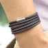 NEW Trendy Black Retro Wrap Long Leather Men Brecelets Bangles Fashion Sporty Chain Link Male Charm Bracelet