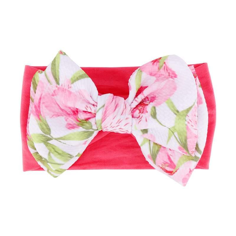 Handmade Bow Flowers Baby Headbands Printed Bowknot Elastic Baby Turban Newborn Hair Accessories For Baby Girls