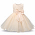 Handmade Luxury New Elegant Girls White First Birthday Party Wear 3D Rose Flower Dress Toddler Girl IWth Big Bow