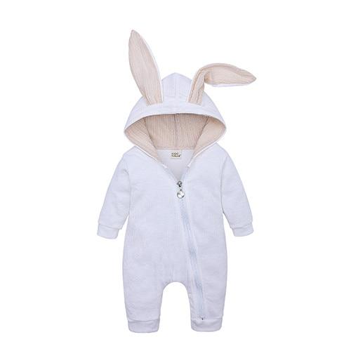 Winter Baby Rompers Newborn Boys Girls Clothes Rabbit Ear Hooded Jumpsuit infant In Luxury Rabbit Design