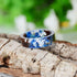 Handmade Elegant Romantic Dried Colorful Real Flower Wood Resin Epoxy Ring Gold Foil Inside Ring for Women