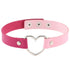 New Fashion Women Men Cool Punk Goth  Heart-Shape Leather Collar Choker Necklace Jewelry Accessories