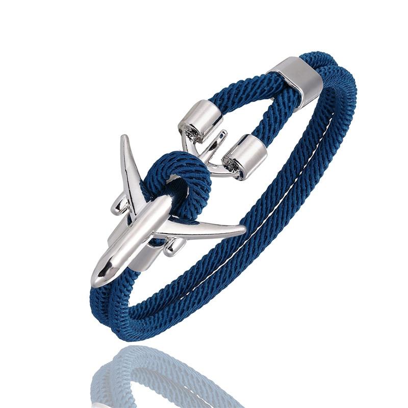 Airport Fashion Men Women Airplane Anchor Bracelets Charm Rope Chain Paracord Aviation Life Jewelry Design