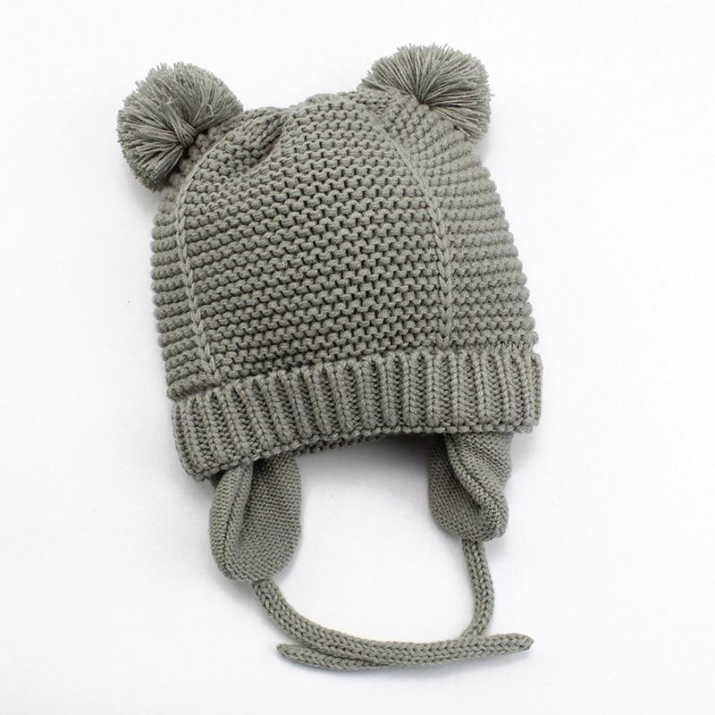 Modern Elegant Baby Knitted Pompom Cap Thick Warm Winter Ear Warm Kids Hat For Boys and Girls For Winter Cap