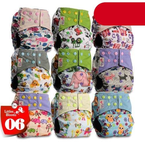 Modern 9/6PCS Set Bamboo Charcoal Washable Real Cloth Pocket NappiesFor Baby Boys and Girls Diaper Set In Modern Design