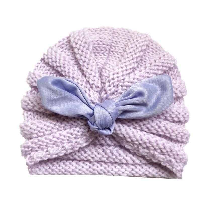 Handmade Knitted Winter Baby Hat for Girls Candy Color Enfant Baby Beanie Turban Hats Newborn Baby Cap