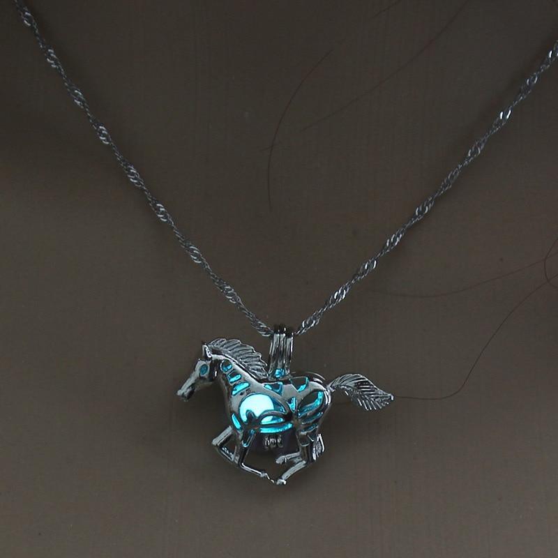 Modern Amazing Moon Glowing Necklace Gem Charm Elegant Jewelry Silver Plated Women Halloween Pendant Hollow Luminous Stone Pendant Perfect Necklace Gifts