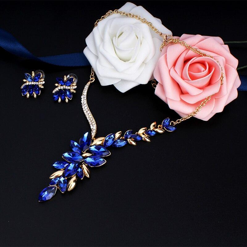 Bridal Jewellery Sets for Women Wedding Crystal Necklaces Earrings Sets Dresses Accessories