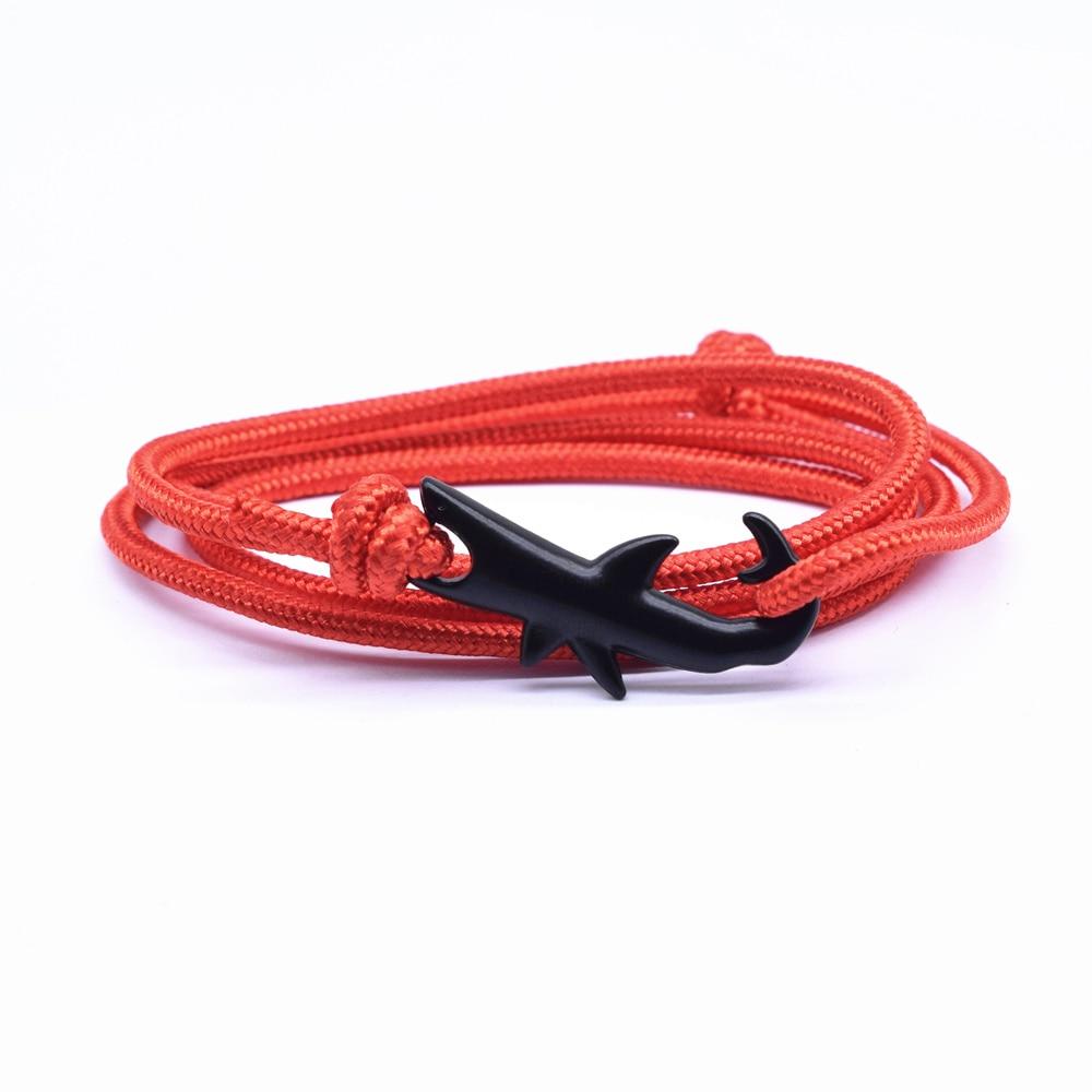 Nylon Rope Chain Luxury  Bracelets For Women And Men Ocean Shark Charm Bracelet Popular Jewelry Anchor Bracelet Style