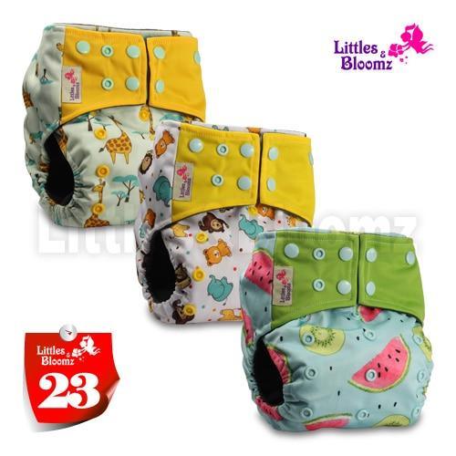 Modern Luxury Printed Washable Real Cloth Pocket Nappy,3 nappies/diapers Set For Girls and Boys Baby In Elegant Style