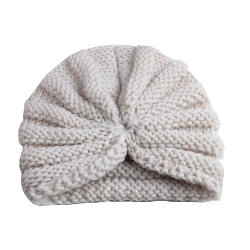 Handmade Knitted Winter Baby Hat for Girls Candy Color Enfant Baby Beanie Turban Hats Newborn Baby Cap