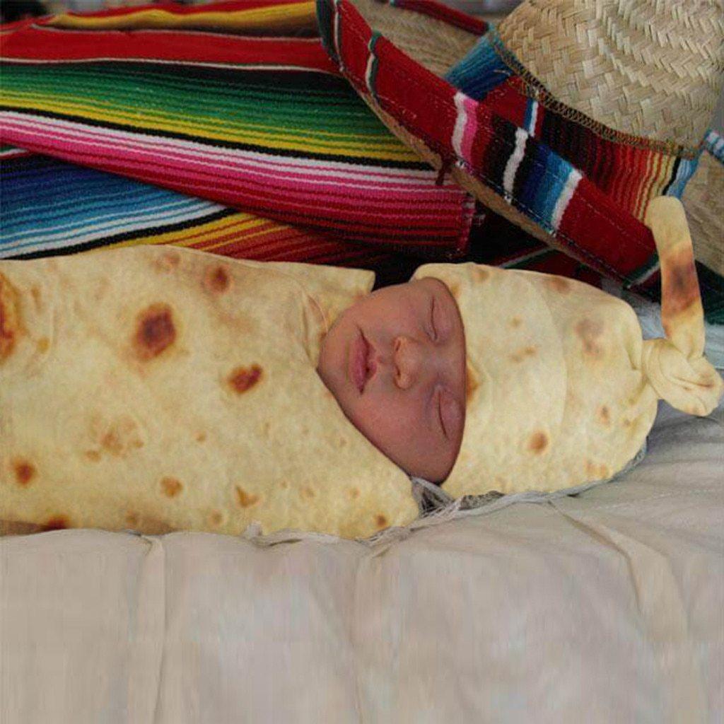 Modern Interesting Popular Pancakes Baby Blanket Flour Tortilla Swaddle Blanket Sleeping Swaddle Wrap Hat For Baby