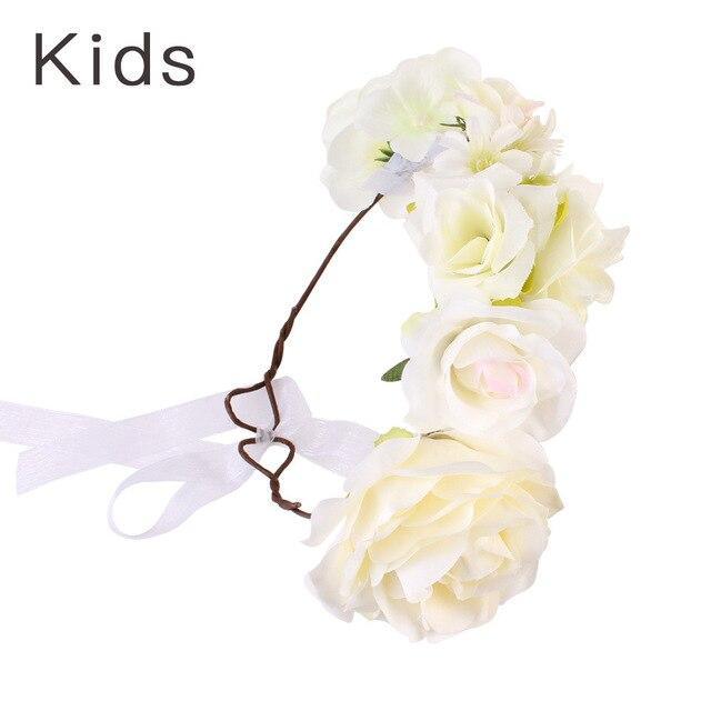 Luxury Handamde Mommy and Baby  Flower Headband Large Flower Crown Mother Kids Flowers  Headwear For Celebration