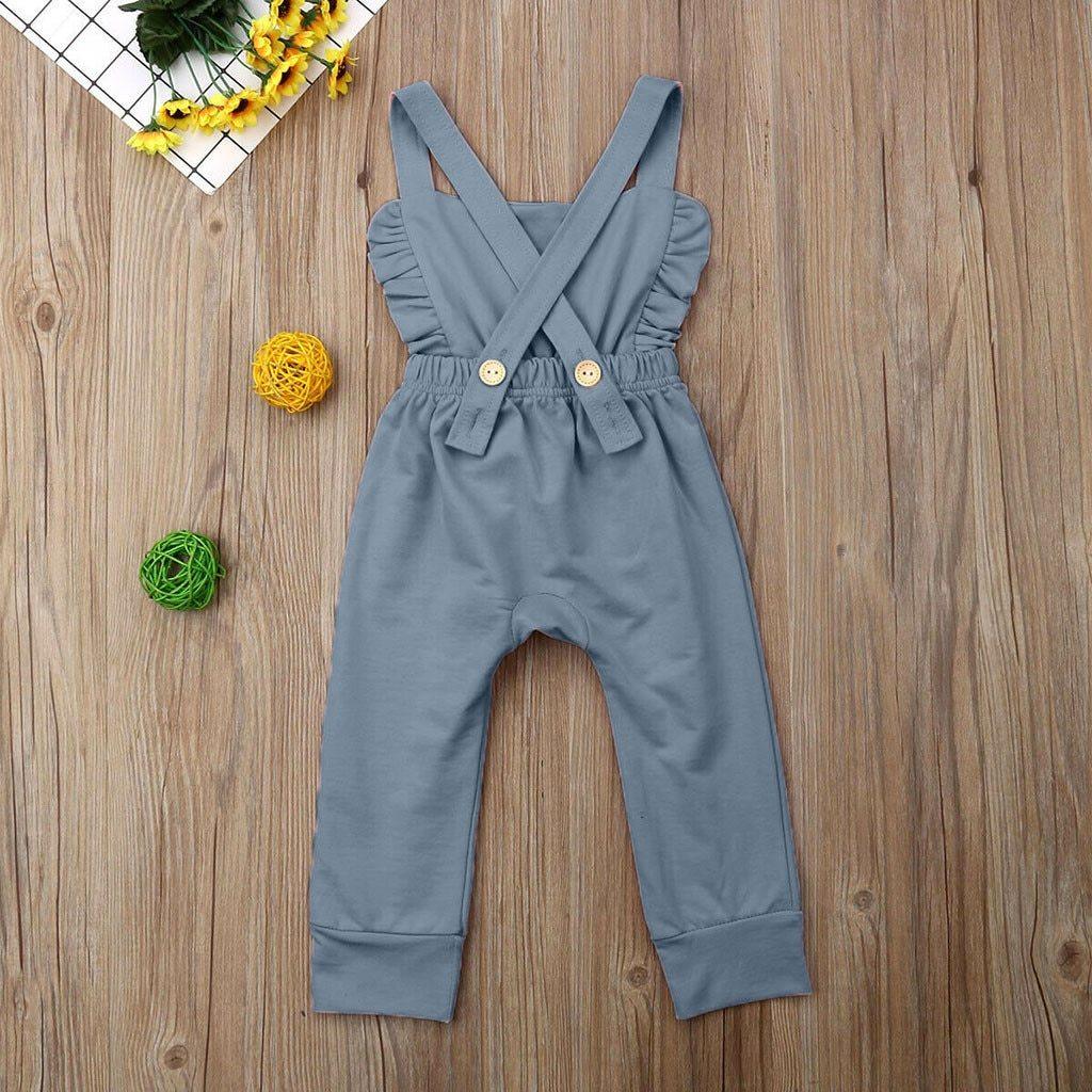 Newborn Baby Girl Boy Backless Striped Ruffle Romper Overalls Jumpsuit Clothes In Retro Syle For Boys And Girls