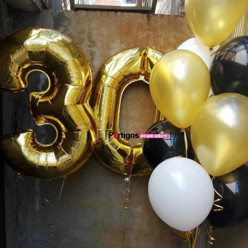 NEW Big Modern 32inch Luxury  Number Foil Helium Balloons For Birthday Party and Celebrations Modern Decoration