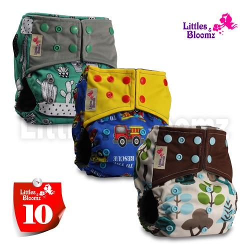 Modern Luxury Printed Washable Real Cloth Pocket Nappy,3 nappies/diapers Set For Girls and Boys Baby In Elegant Style