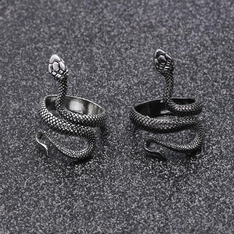 Fashion Retro Exaggerated Spirit Snake Ring Personality Punk Wind Snake-Shaped Nightclub Style  Ring For Women and Girs Student Trend Jewelry Design