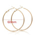 Big Circle Gold and Silver Luxury Woman 40mm 60mm 70mm 80mm Exaggerate Big Smooth Circle Hoop Earrings In Elegant Style