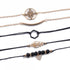 Bohemian Black Beads Chain Bracelets Bangles For Women Fashion Heart Compass Gold Color  Bracelets Sets Luxury Jewelry Gifts