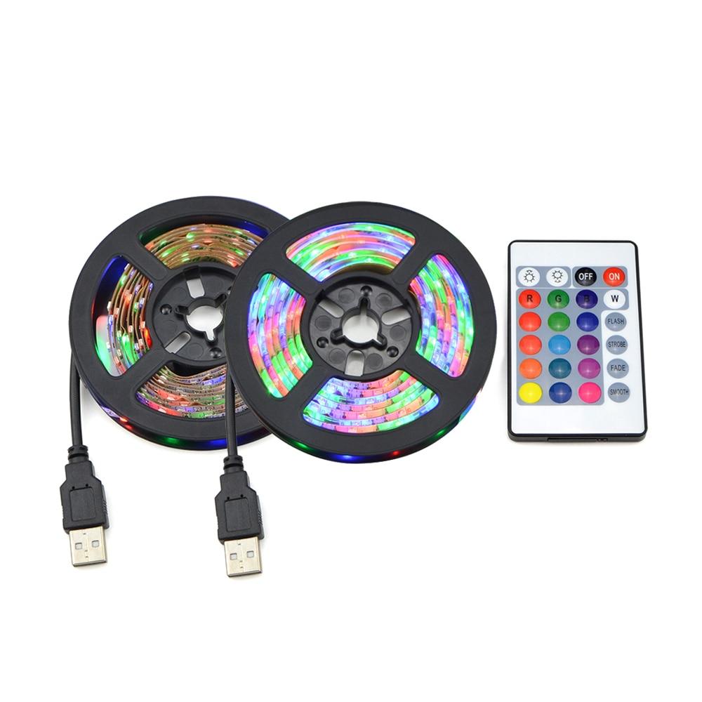 STEVVEX USB Power LED Light lamp With RGB Flexible Tape TV Back Lighting RGB Book light Bulb TV Background Decor Lighting Ribbon desk decor tape Strings 1M 2M 3M 4M 5M