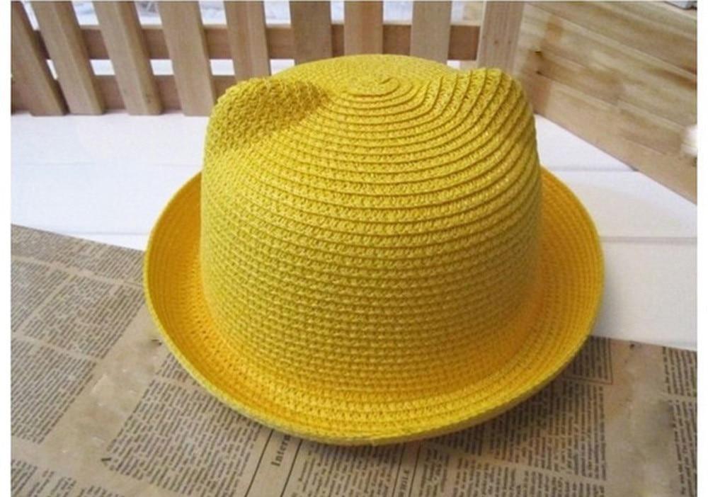 Elegant Summer Baby Hat Cap Children Breathable Straw Hat Kids For Boys and Girls Hats With cat ears