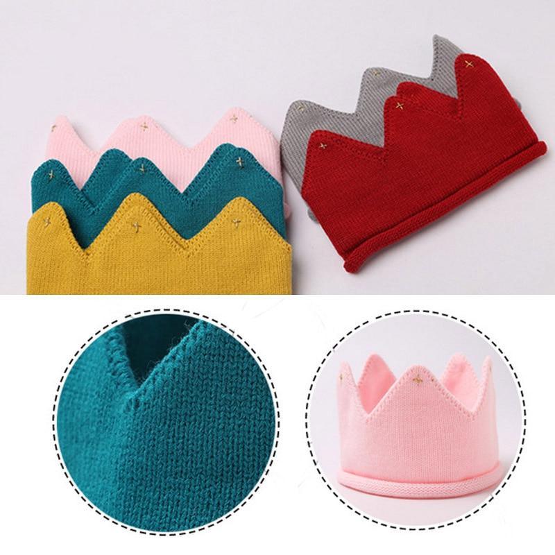 Crown Baby Hat Photography Props Knit Newborn Baby Girl Boy Hat Turban Infant Toddler Beanie Cap For Kids