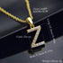 Cubic Zircon Alphabet  Gold Silver Color Copper Mini A-Z Letter Pendant Necklace Shinning 26 Initial Collares Jewelry