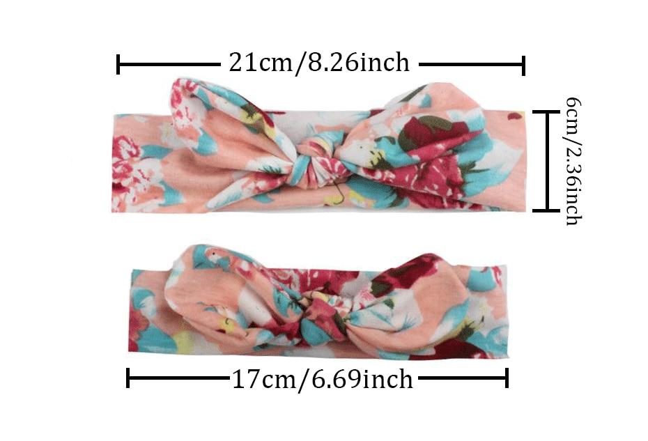 Mother & Baby Headband for Girl Bow Hairband Floral Elastic Hair Bands Parent-Child Turban Hair Accessories Bow For Mother and daughter