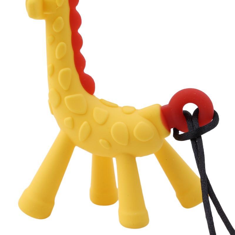 Unique Cute Cartoon Giraffe Shape Baby Teether Silicone  Teething Toy New Hanging Toy For Baby Activity